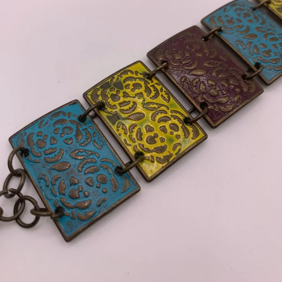 #205 Funky multicoloured metal penal bracelet - Picture 2 of 7